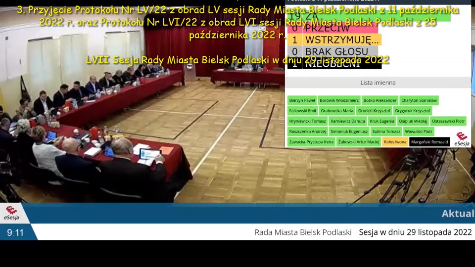 000. Nagranie video z LVII sesji rady miasta 29 listopada 2022