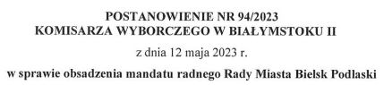 004. Procedura obsadzenia mandatu radnego trwa
