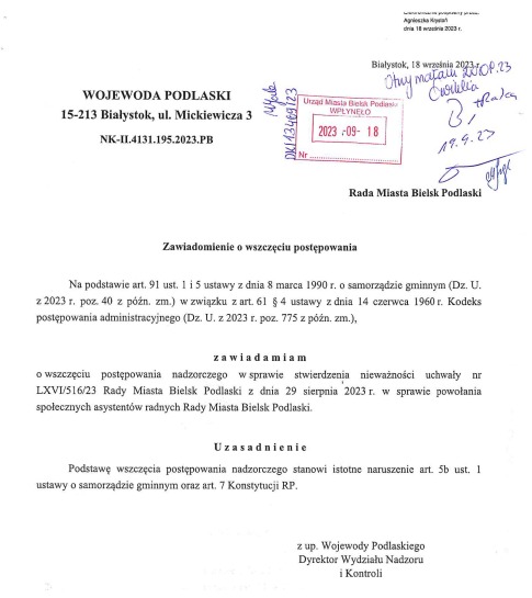 003. Wojewoda przesądził – nie będzie asystentów